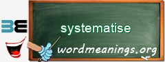 WordMeaning blackboard for systematise